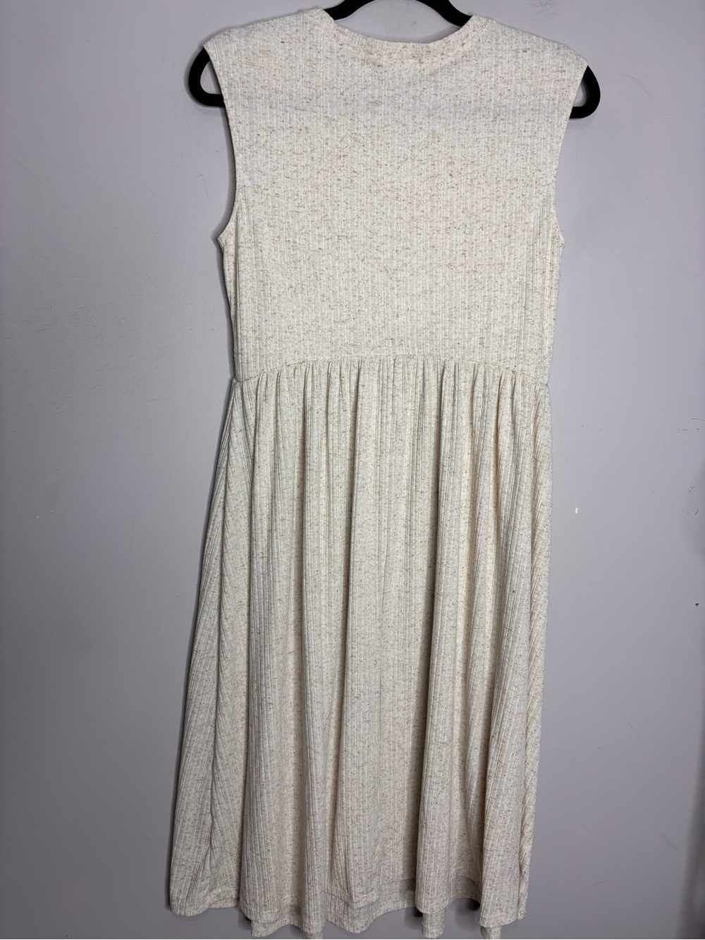 Halara Ribbed Knit Round Neck Sleeveless Flowy Midi Casual Linen-Blend Dress, M - Picture 9 of 13